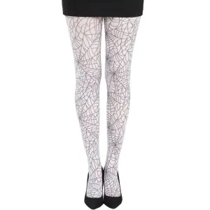 White Spider Printed Tights