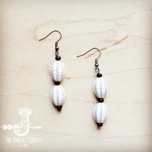 **White Turquoise Melon Bead Earrings 220y