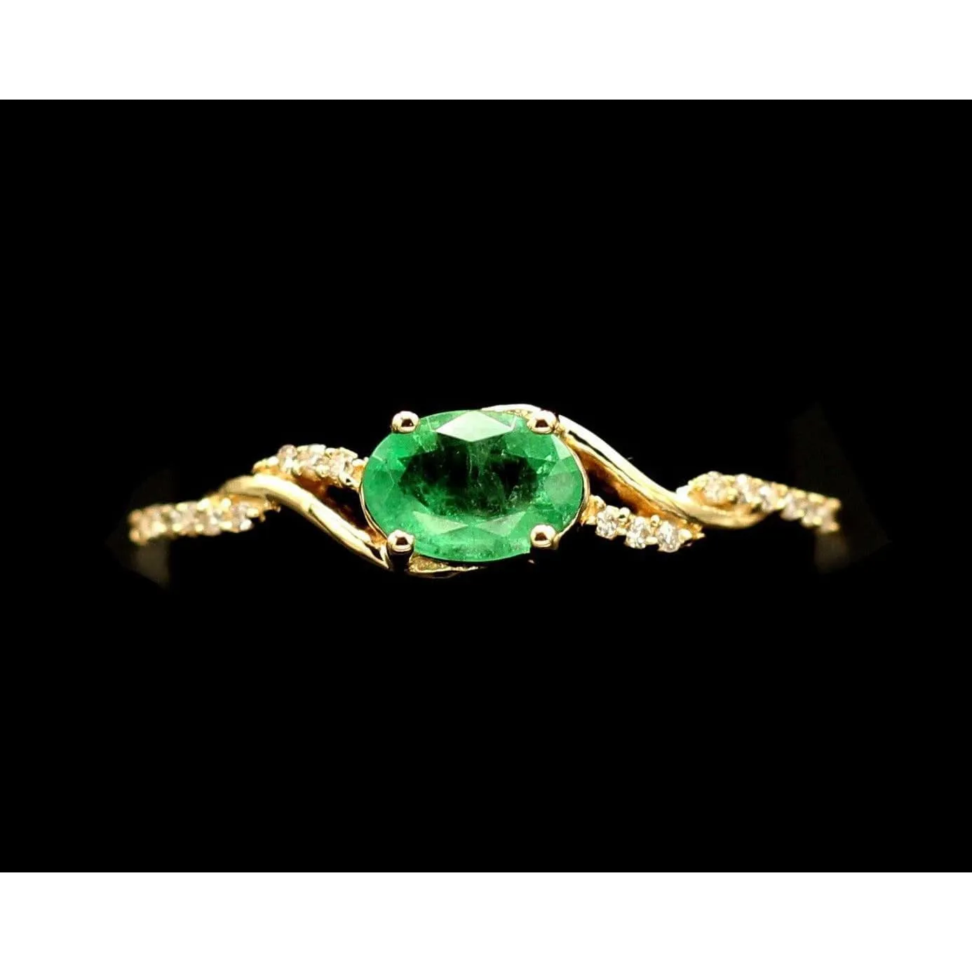 Zambian Emerald with Diamonds in 14K Gold, Exquisite yet Affordable!