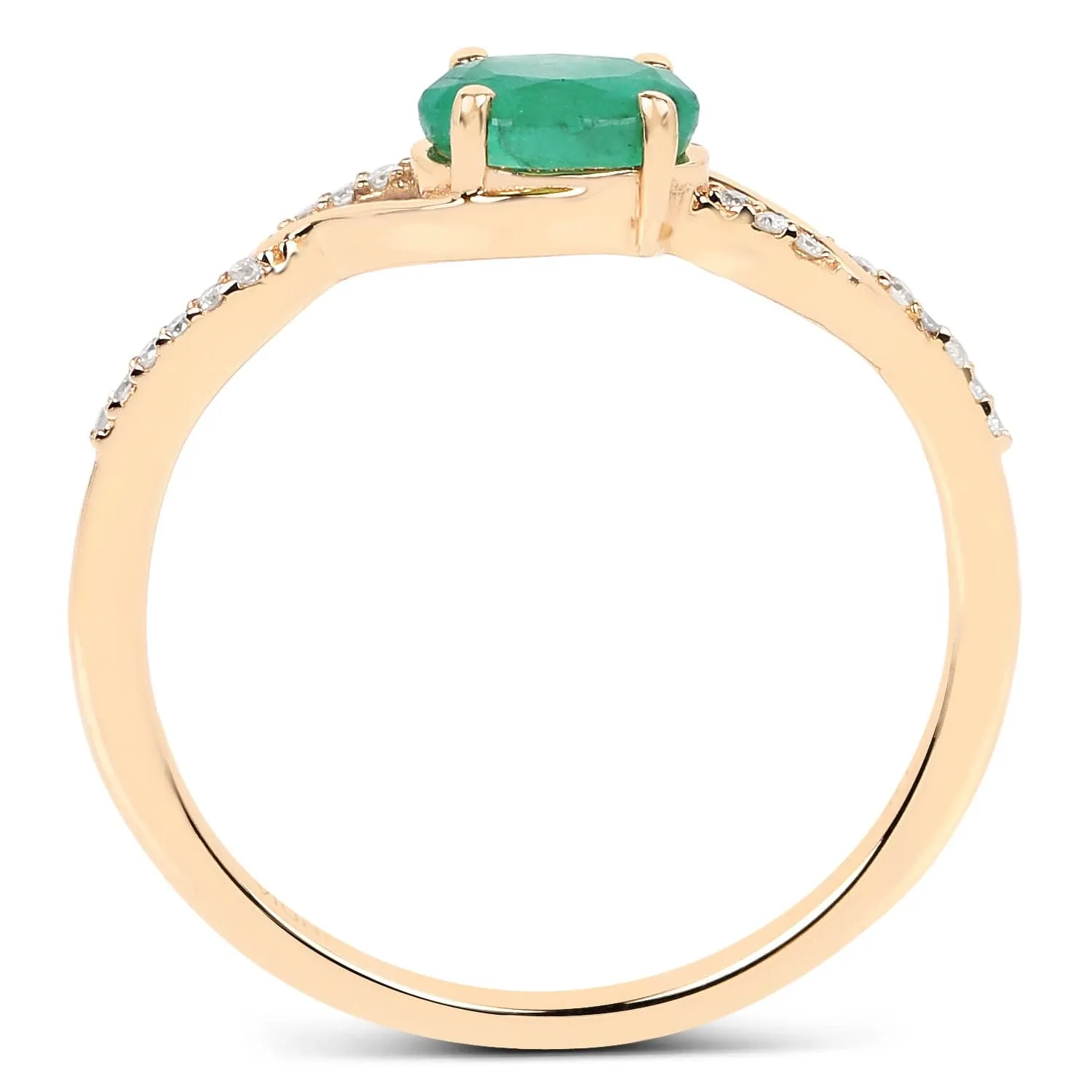 Zambian Emerald with Diamonds in 14K Gold, Exquisite yet Affordable!